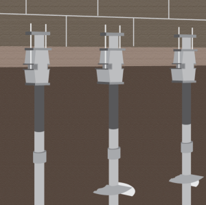 helical piers for foundational repair